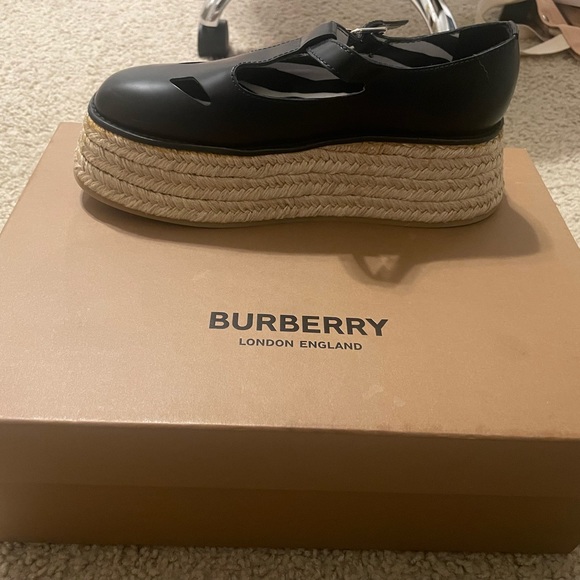 Burberry Baby Doll Aldwych Jute platform Mary Janes - Picture 5 of 8